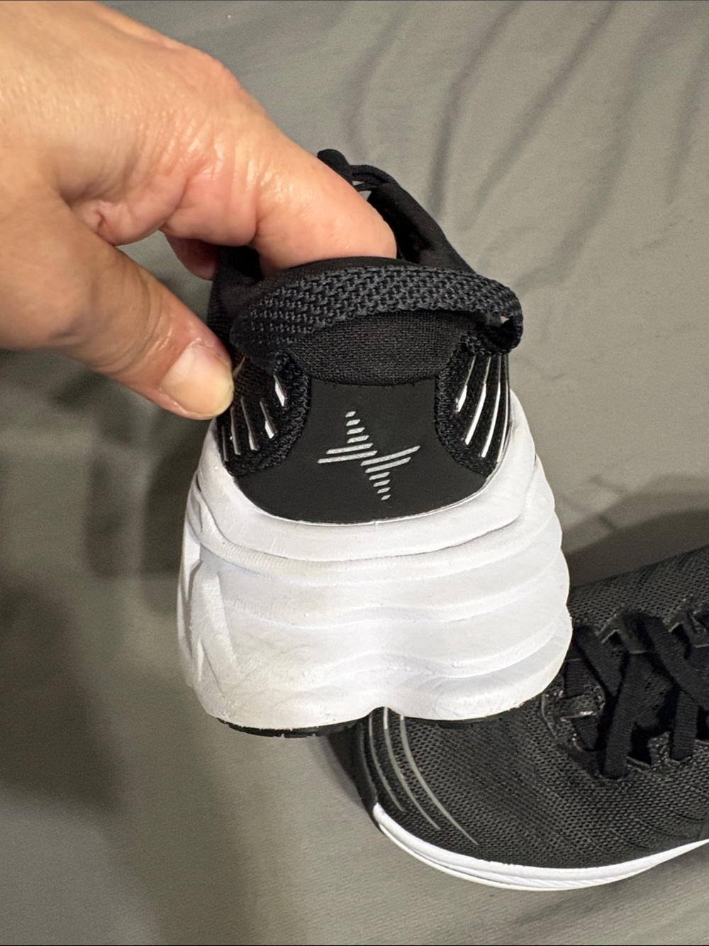 Hoka Bondi x Women Black and White Athletic Running Shoes - Picture 3 of 7